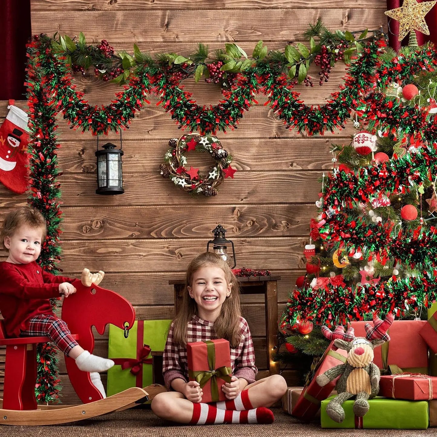 2M Christmas Snowflake Tinsel Garland