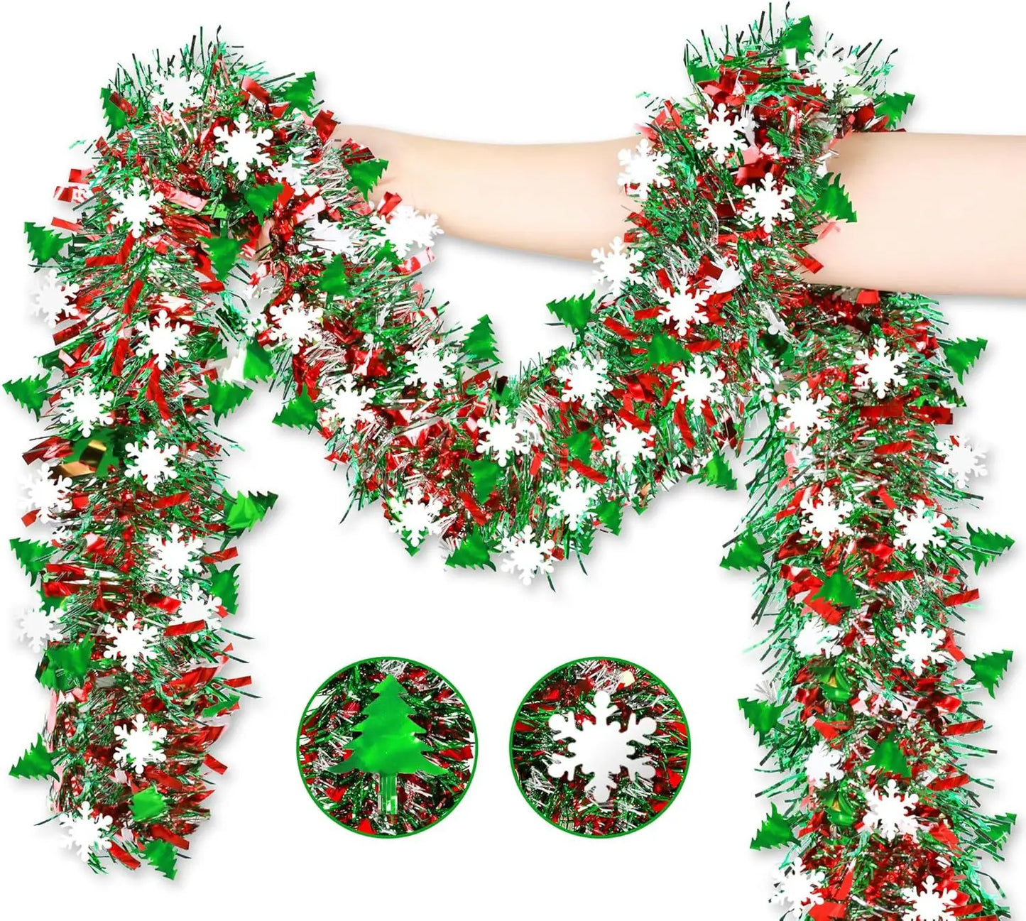 2M Christmas Snowflake Tinsel Garland