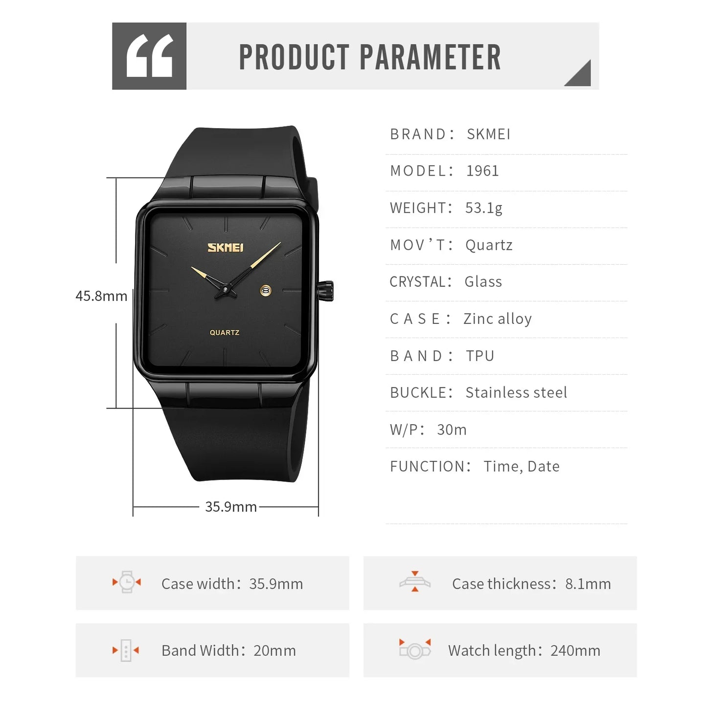 Waterproof Time Date Clock Wristwatches