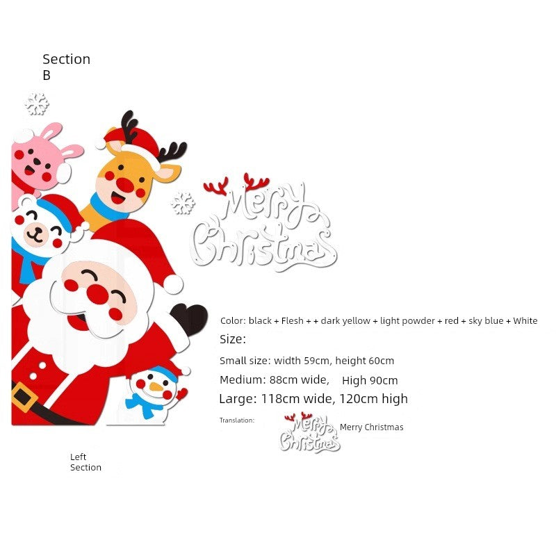 Christmas Decoration Scene Layout Shopping Window Glass Sticker Painting Santa Claus Christmas Tree Wall Decorations
