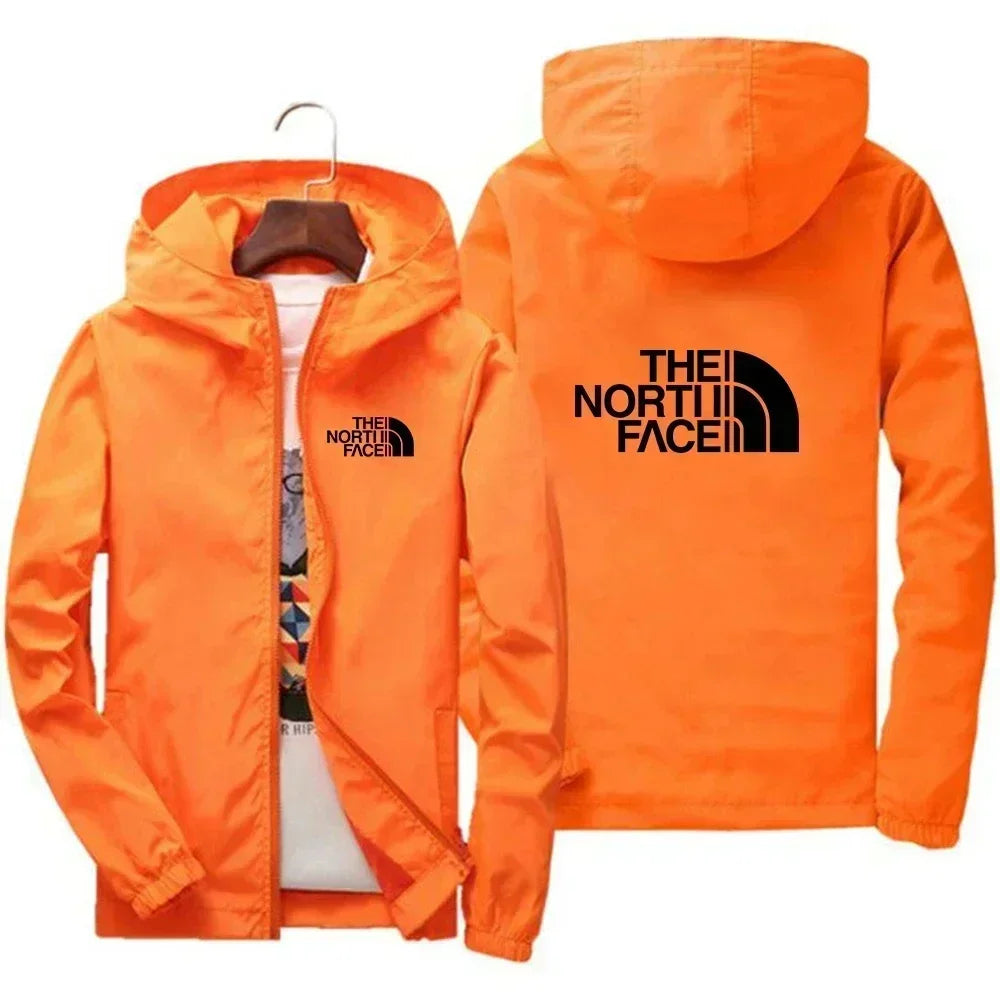 2025 New European and American men's fashion jacket, windproof and waterproof zipper hooded overcoat, spring and winter outdoor