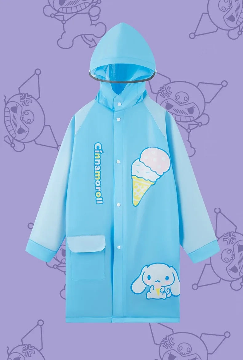 Japanese Amine Raincoat Stay Dry & Comfy in the Rain Outdoor Walking Cycling Kids Poncho Hooded Jacket for Girls & Boys