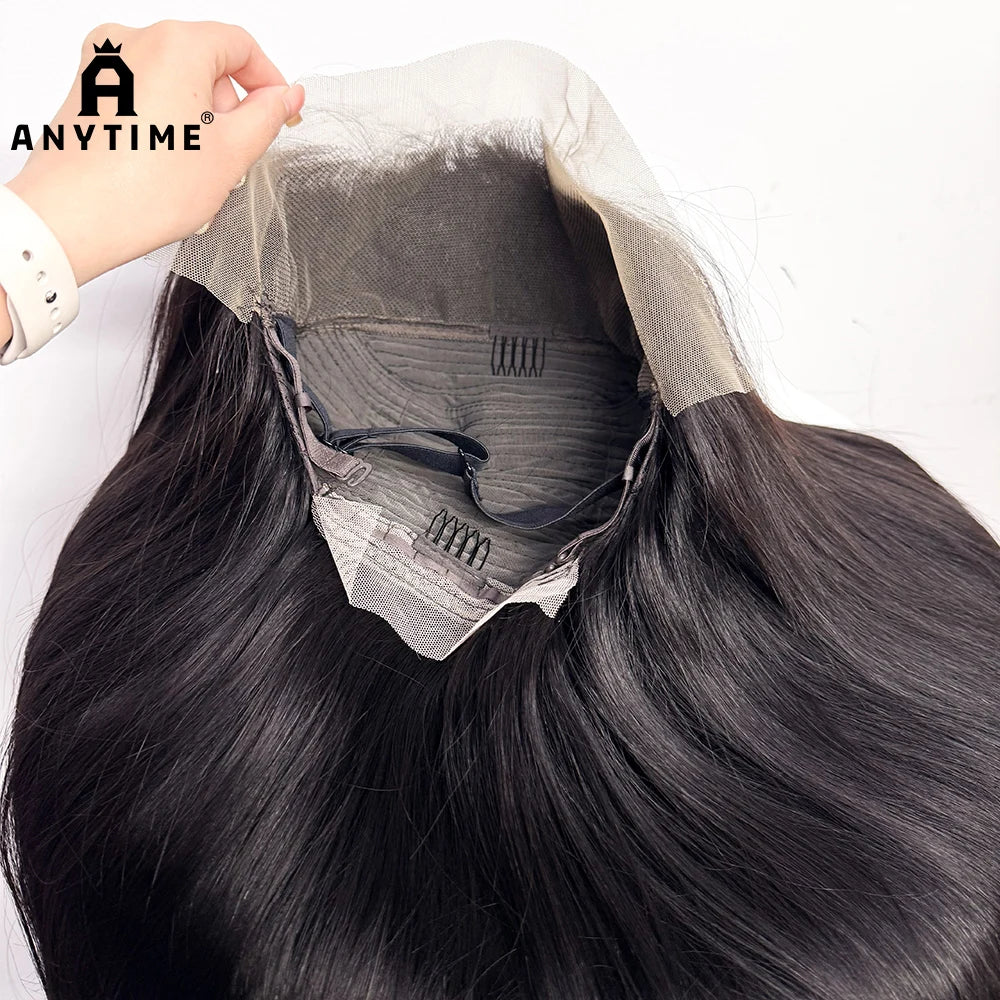 30 inches Straight Front Human Hair Wigs 280% Density 13x4 Transparent Lace Frontal Human Hair Wigs Soft Hair For Black Women