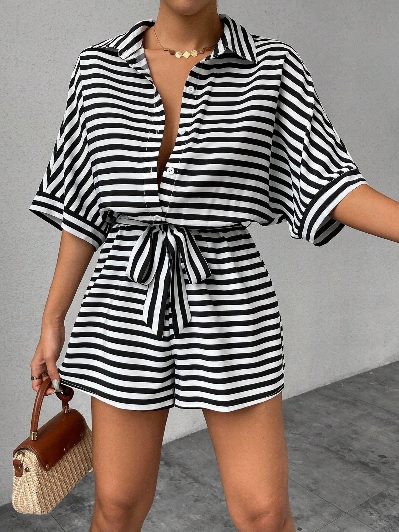 Shirt Top+ Shorts 2-piece Sets Woman