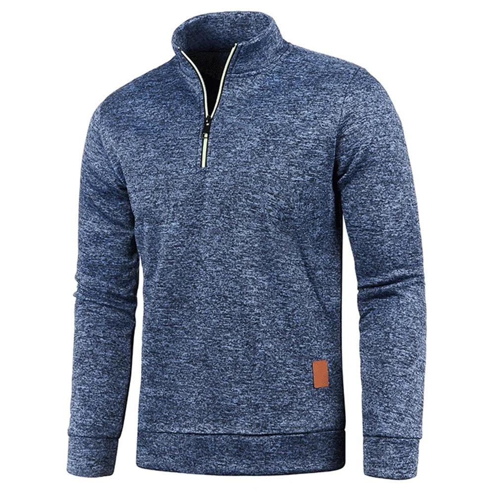 Men Sweatshirts Spring Thicker Pullover Half Zipper Pullover