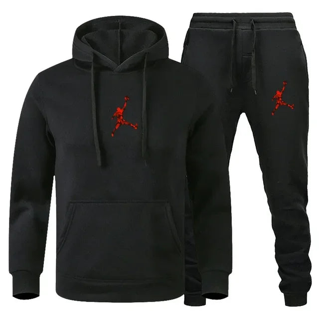 2025 Autumn/Winter Men's Fashionable long-sleeved sweatshirt + casual pants 2-piece set