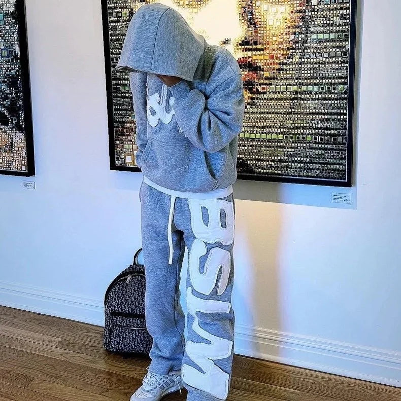 Men Women autumn winter Pants new hoodie personalized street style Harajuku high street hip-hop letter embroidery fashion casual