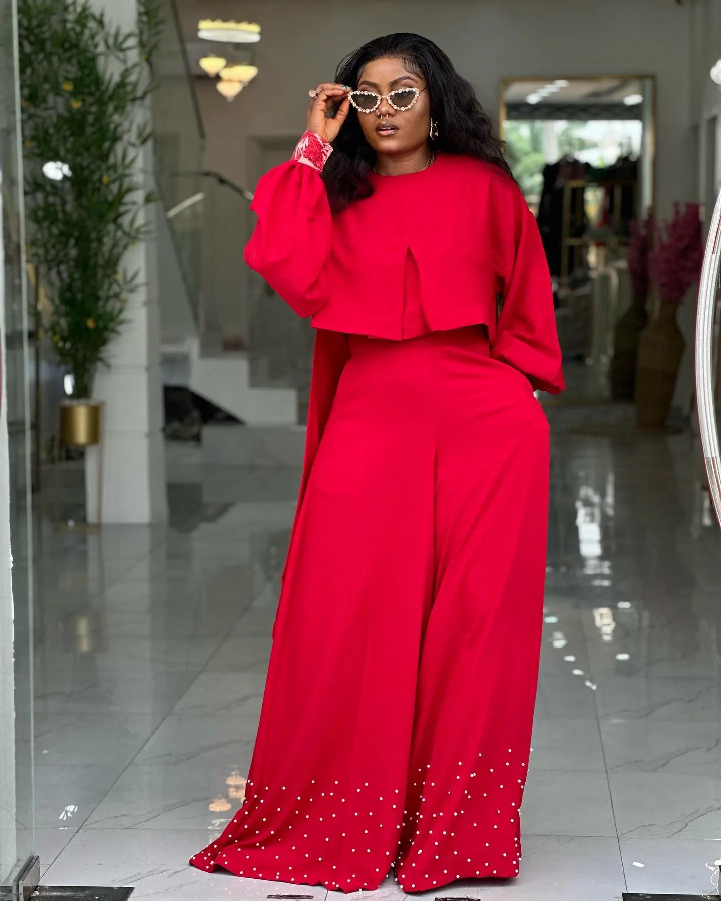 2 Piece Women Matching Sets Solid Color Two Pieces Sets Top And Pants Suits Outfits Clothing