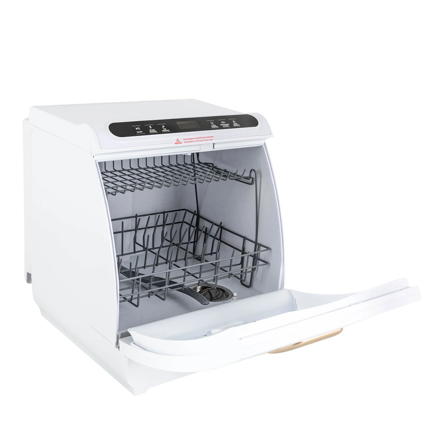 110V 900W Portable Dishwasher Countertop Dish Washing Machine Sterilization Temperature 72℃ 5 Washing Programs Apartment