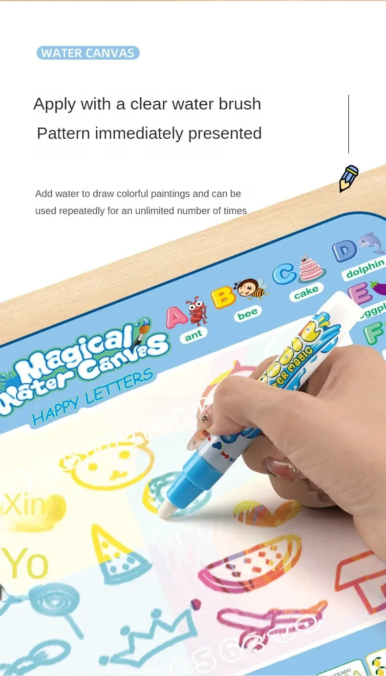100x80CM Magic Water Drawing Mat Coloring Doodle with Reusable Magic Pens Montessori Painting Board Educational Toys Kids Gifts