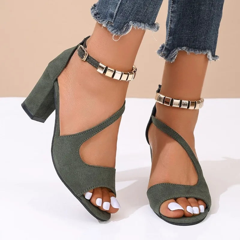 Shoes for Women 2024 New Pink Platform Sandals Stylish Open Toe High Heel Sandals Comfortable Chunky Heel Dress Shoes Women