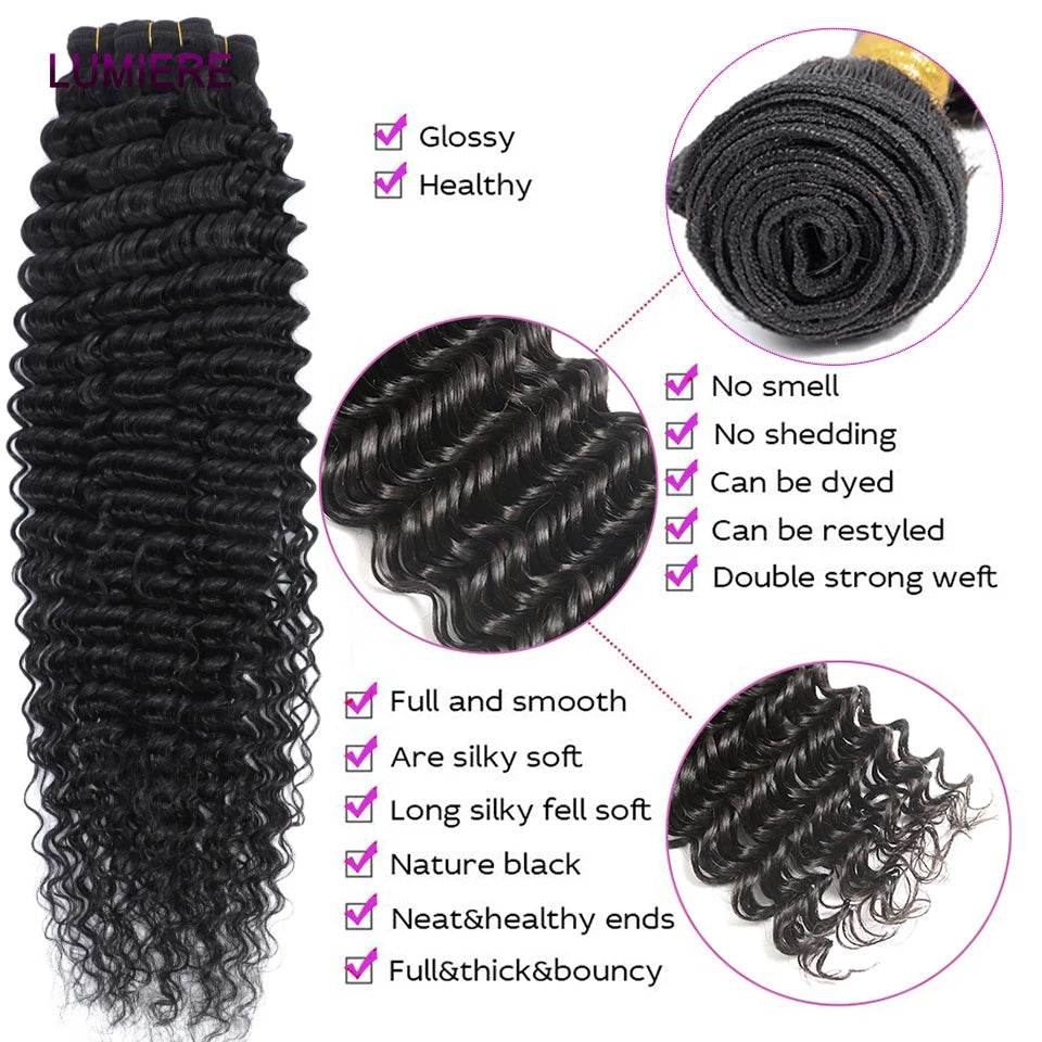 Afro Kinky Deep Curly Human Hair Bundle 100% Virgin Human Hair Unprocessed Hair Extension Top Quality Wholeasle 18A Double Weft