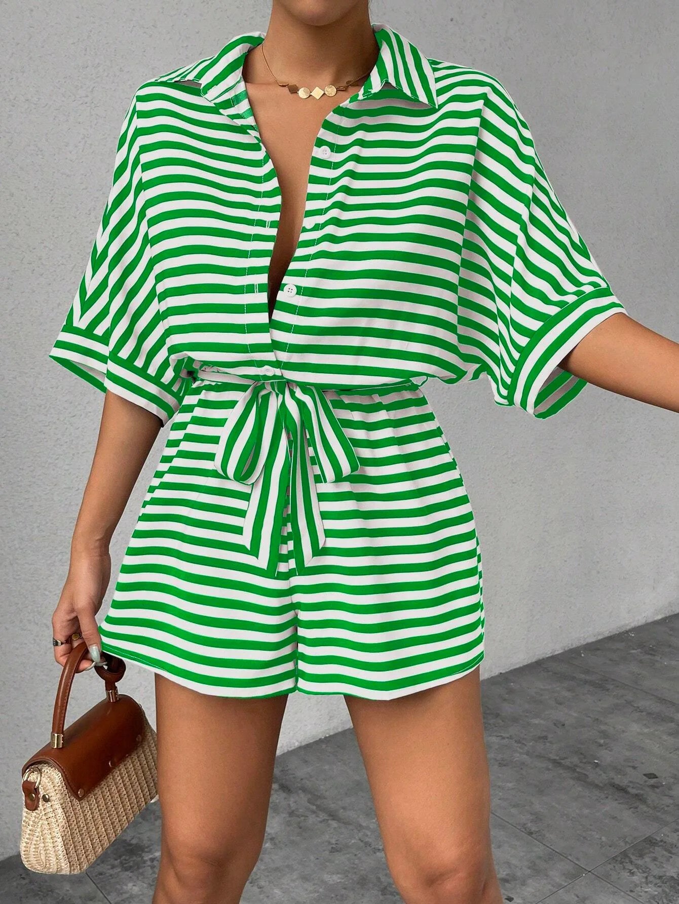 Shirt Top+ Shorts 2-piece Sets Woman
