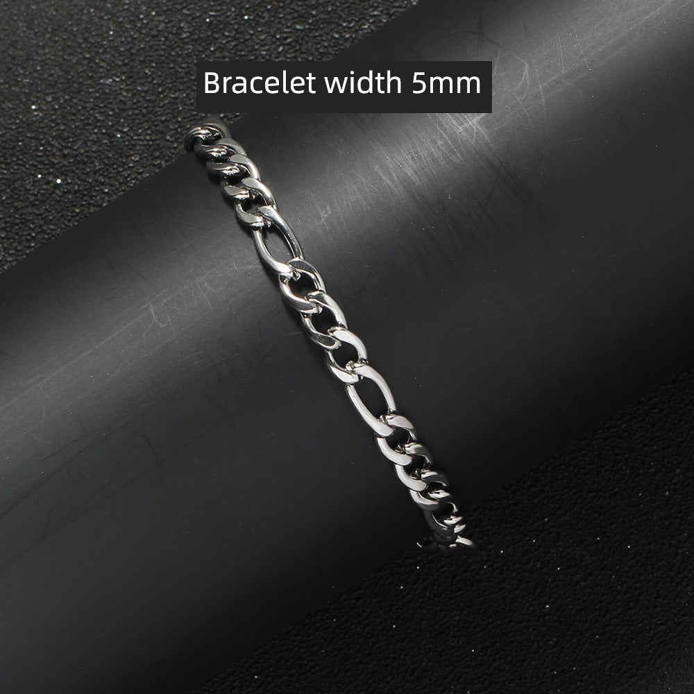 Fashion Men European and American Street Figaro Titanium Steel Cuban Link Chain