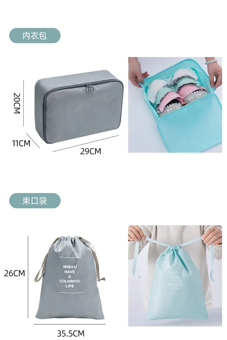 7/8/9/10 Pcs Set Travel Organizer Storage Bags
