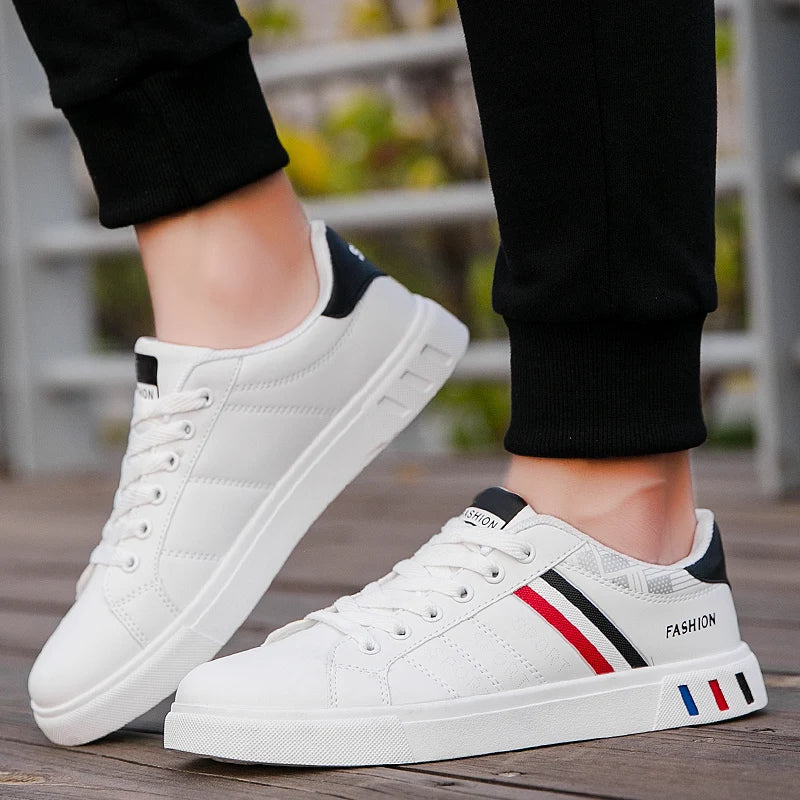 2024 Mens Casual Sneakers New Fashion Lace-up White