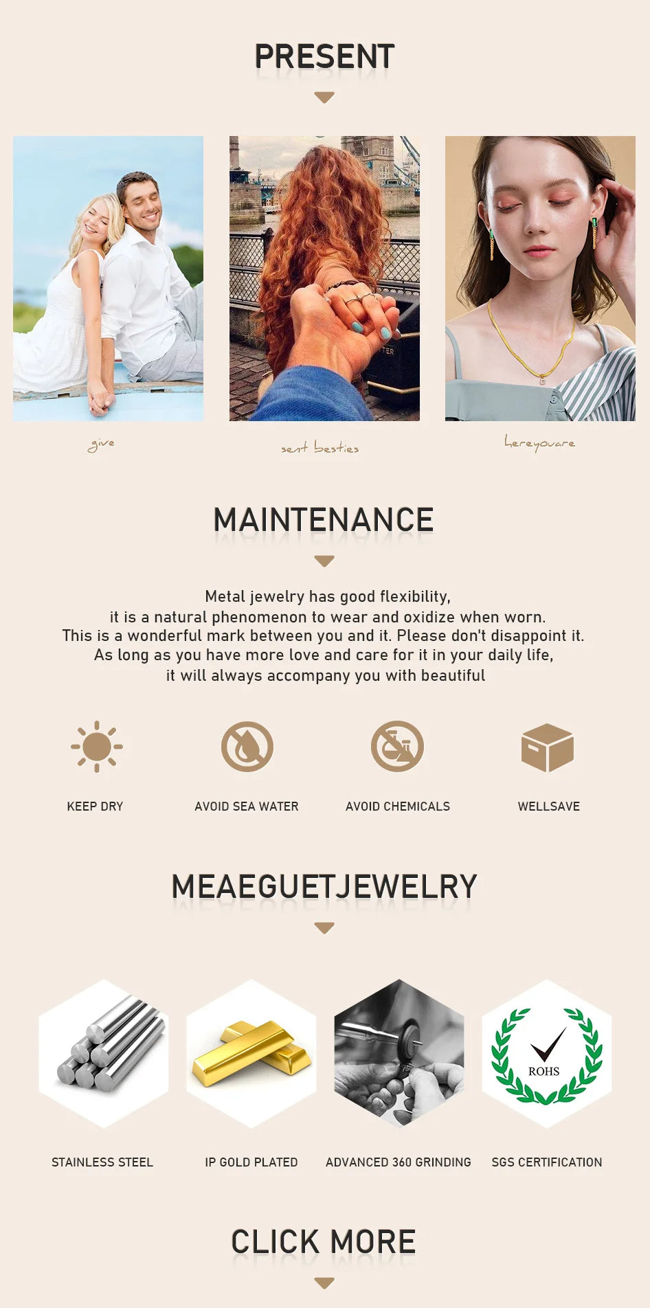 Statement Stainless Steel Chain Bracelet for Women, Vintage 18k Gold Plated Elegant Jewerlry