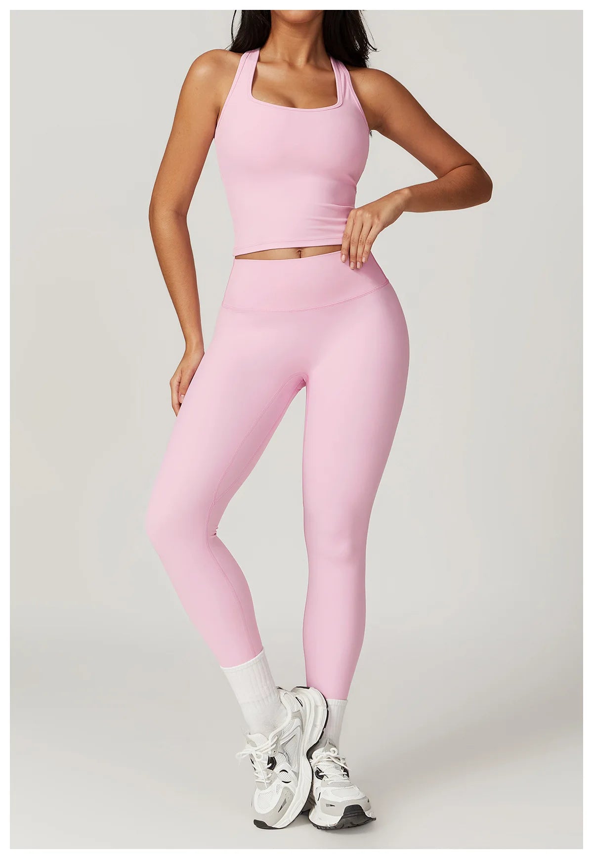 Two Pieces Fitness Yoga Set Women Gym Push Up Running Sportswear Female High Waist Tracksuits Workout Clothers Athletic Wear