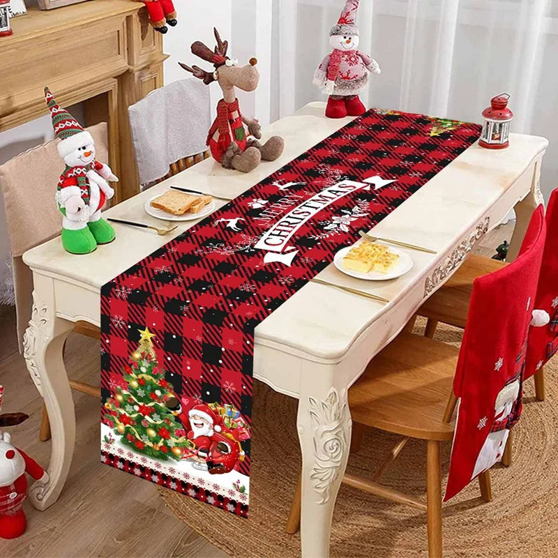 Christmas Table Runner Merry Christmas Decoration for Home Xmas Party
