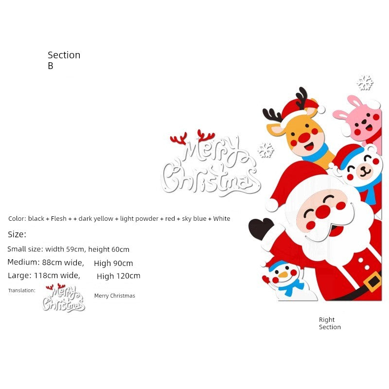 Christmas Decoration Scene Layout Shopping Window Glass Sticker Painting Santa Claus Christmas Tree Wall Decorations