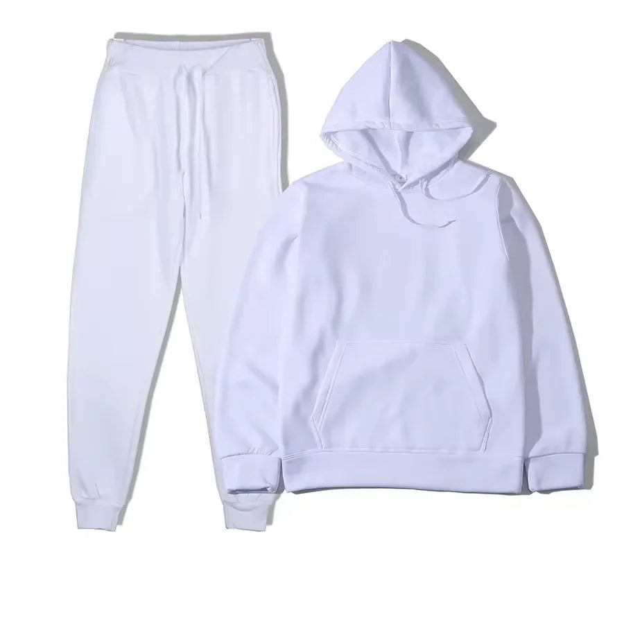 2024 Autumn/Winter New Velvet Warm Hoodie Sports Pants Two Piece Set for Men and Women