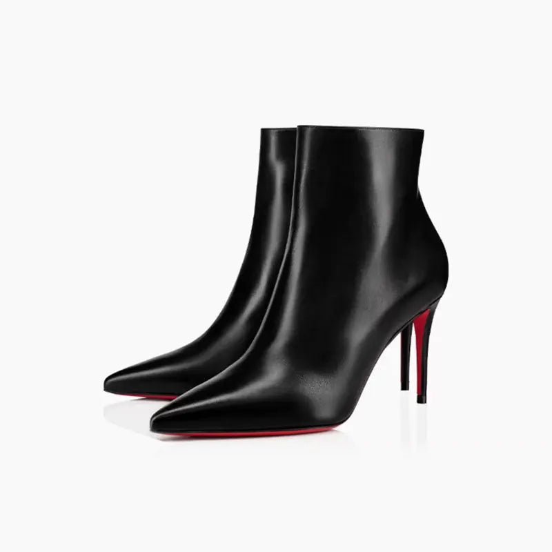 2025 European AndAmerican LuxuryCrocodile LeatherStilettoHigh Heels, Side ZipperPointed ShortBoots, Women's VersatileSuede Shoes