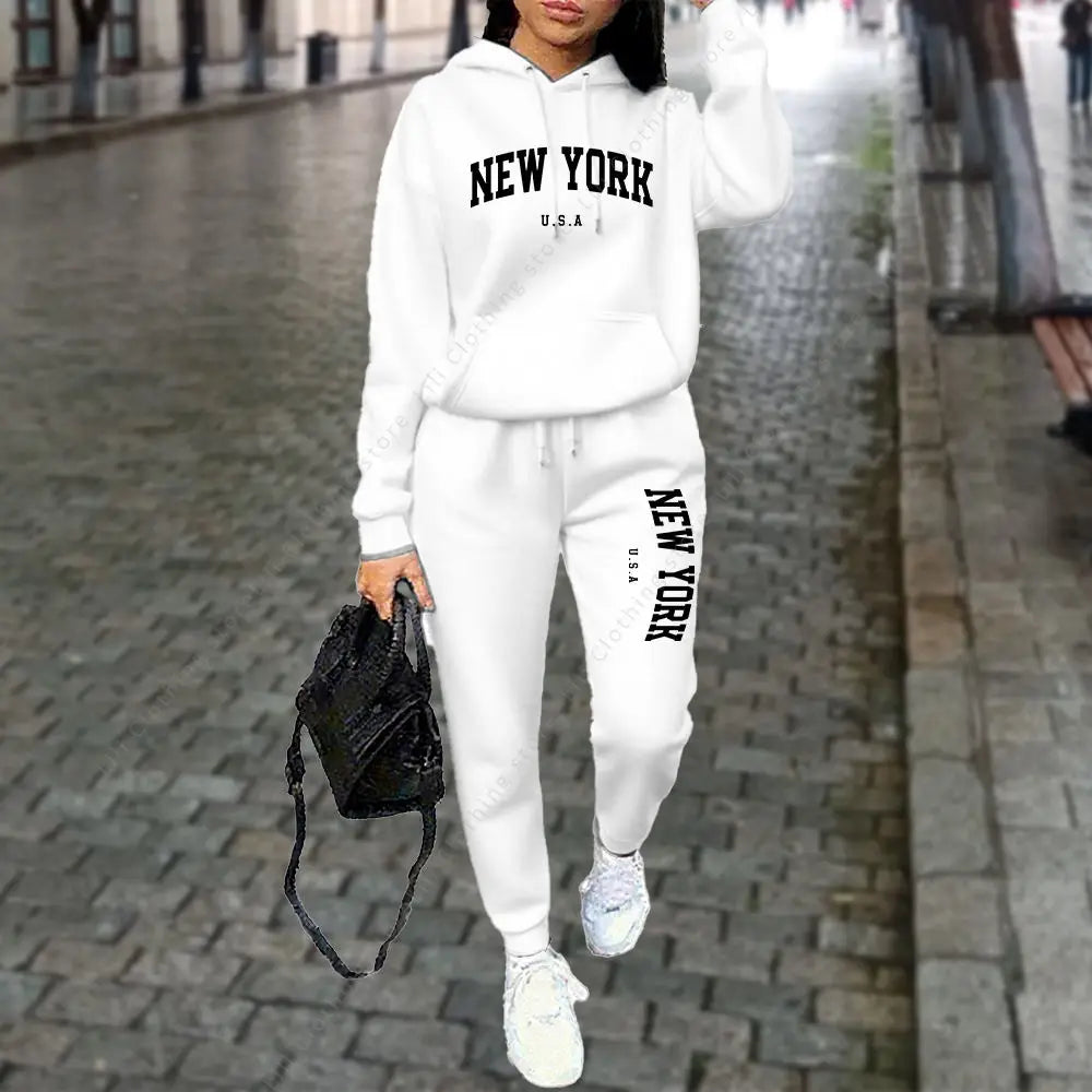 NEW YORK Women's Tracksuit Autumn Winter Hoodie