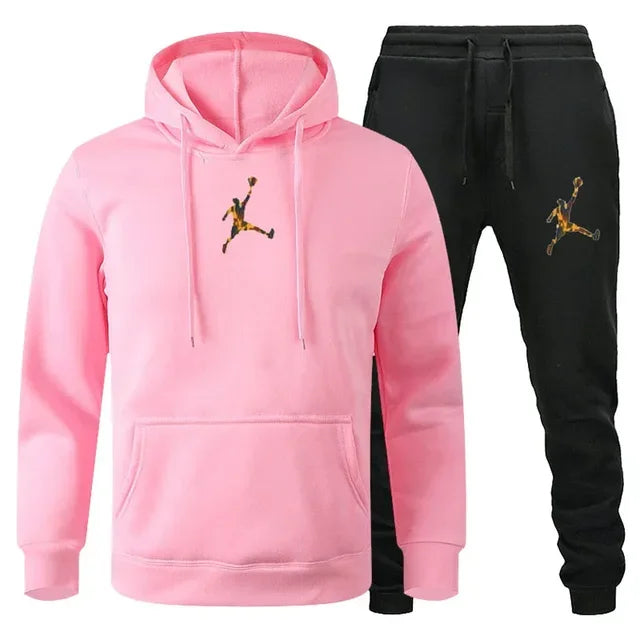 2025 Autumn/Winter Men's Fashionable long-sleeved sweatshirt + casual pants 2-piece set