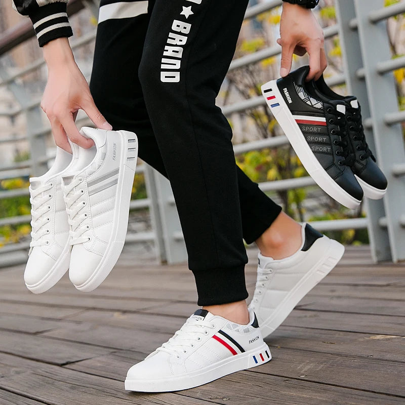 2024 Mens Casual Sneakers New Fashion Lace-up White