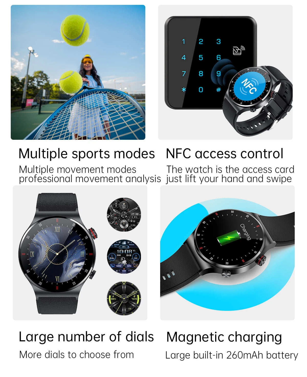 Luxury Smart Watches Men NFC BT Call Fitness Waterproof Sports Wrist Intelligent Smartwatches for Women Kids Xiaomi Huawei 2025