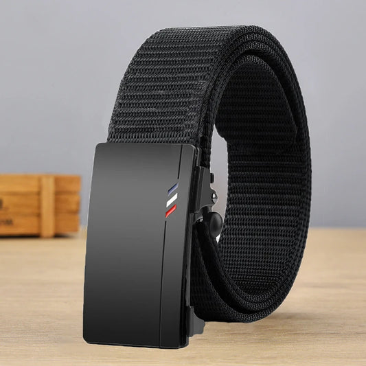 Men's Woven Belt Nylon Material Breathable Automatic Buckle Belt