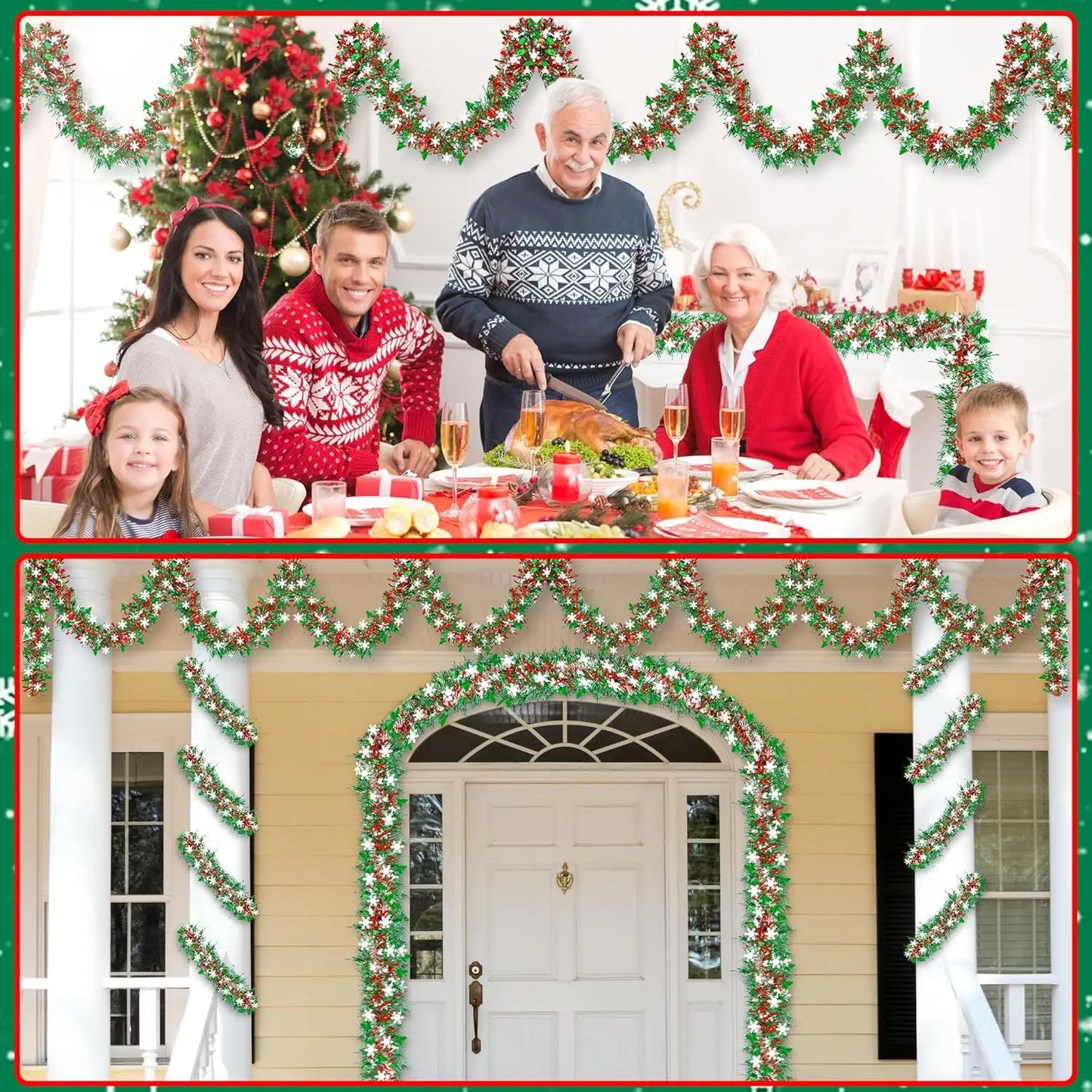 2M Christmas Snowflake Tinsel Garland