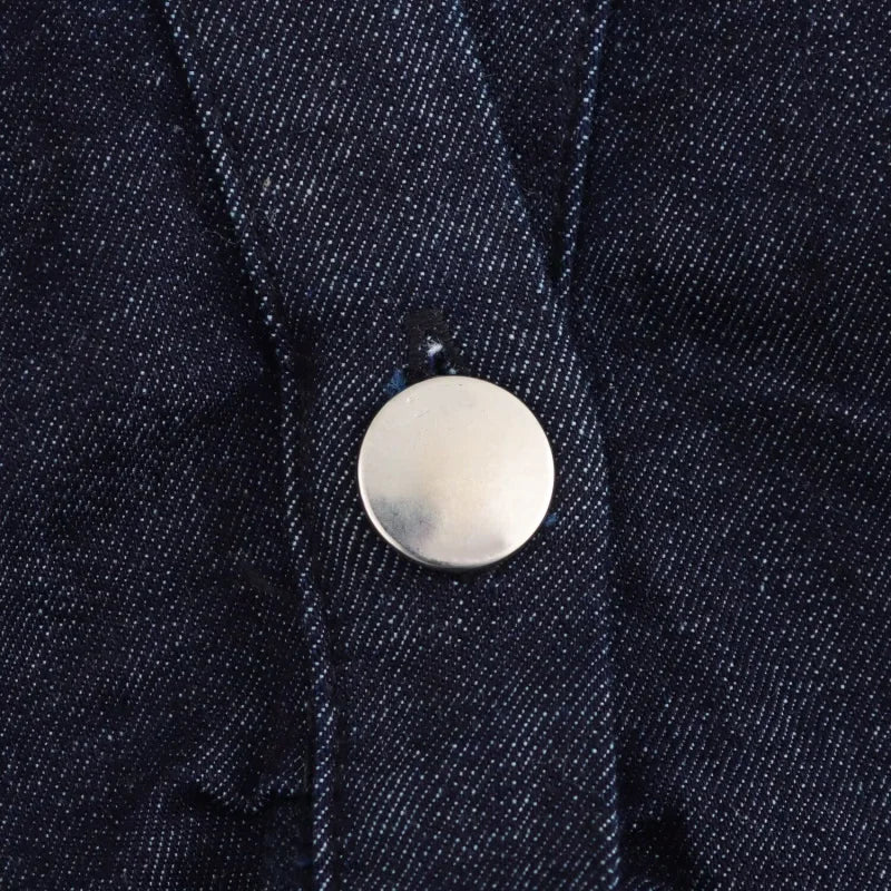 denim MIDI dress with lapel side zipper fashion wrinkle waist slim elegant dress
