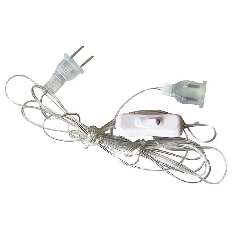 EU / US Plug 3 / 5m Extender Wire For LED String Light Christmas String Extension