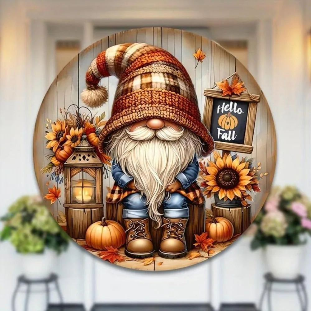 1pc Hanging Sign with Sunflower & Pumpkin Print – Great for Door Signage, Wall Decor & Porch Door Hanging Accents