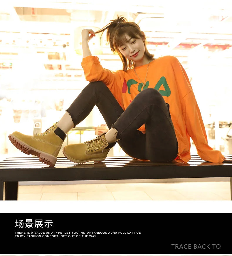 Genuine Leather Men's Winter Spring Ankle Treking Military