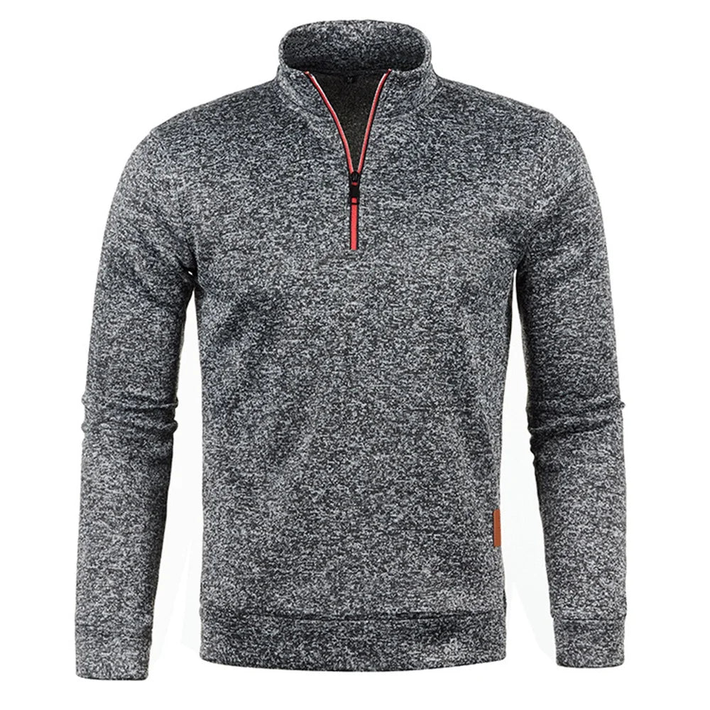 Men Sweatshirts Spring Thicker Pullover Half Zipper Pullover