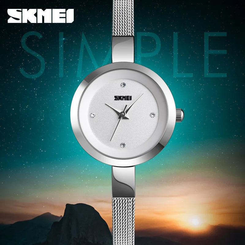 SKMEI 1390 Luxury Sport Girl Bracelet Womens Wristwatches Elegant Sport Waterproof Quartz Watch for Women 1410 Montre Femme