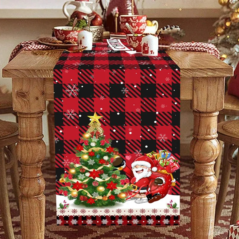 Christmas Table Runner Merry Christmas Decoration for Home Xmas Party