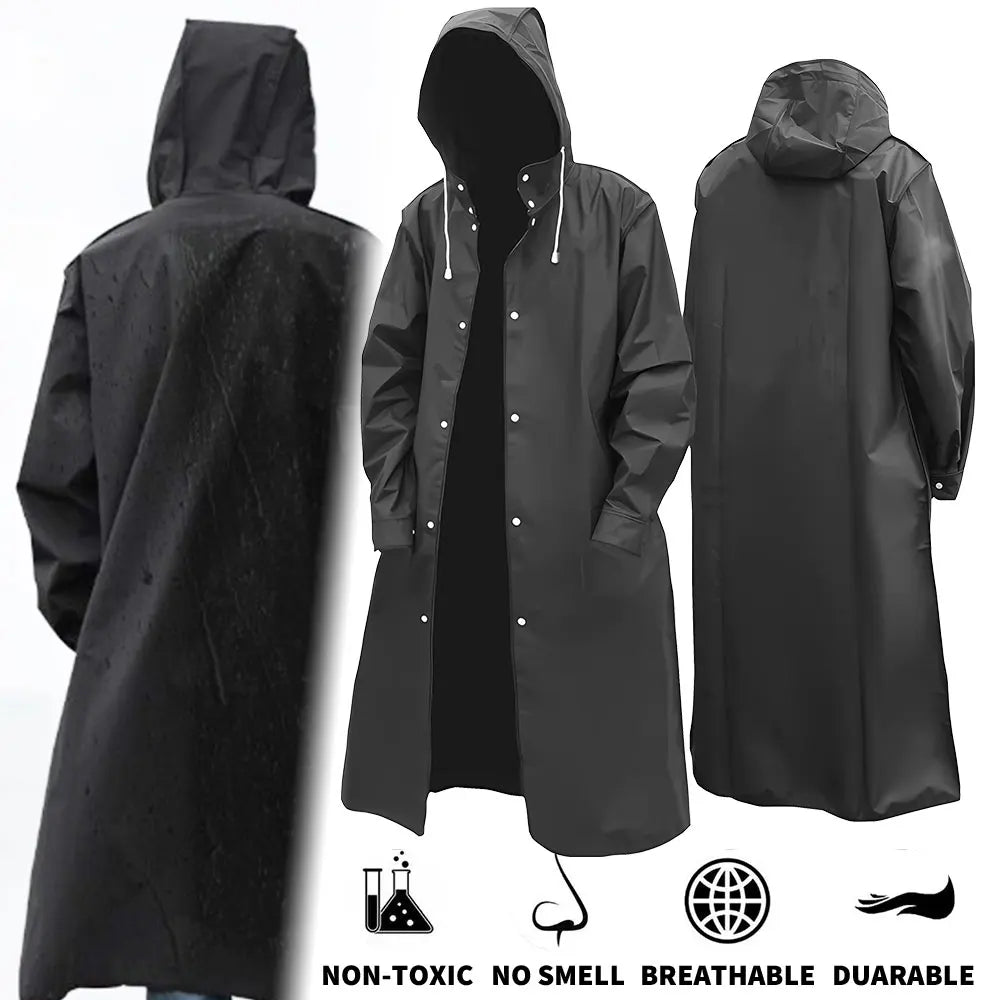Raincoats for Adults Reusable, EVA Rain Ponchos Lightweight Rain Coat Waterproof Rain Gear for Men and Women