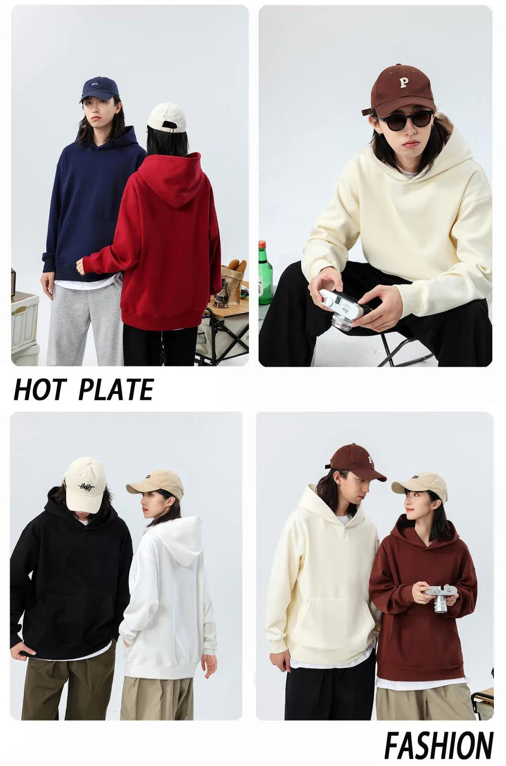 Men Thickened Tight Polar Fleece Pullover Hoodie Women Sweatshirt
