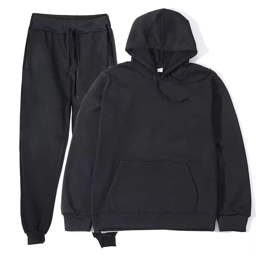 2024 Autumn/Winter New Velvet Warm Hoodie Sports Pants Two Piece Set for Men and Women