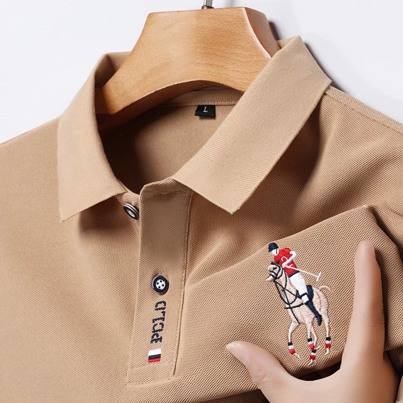 Men's Embroidered Casual Fashion Short Sleeved POLO Shirt Comfortable Top