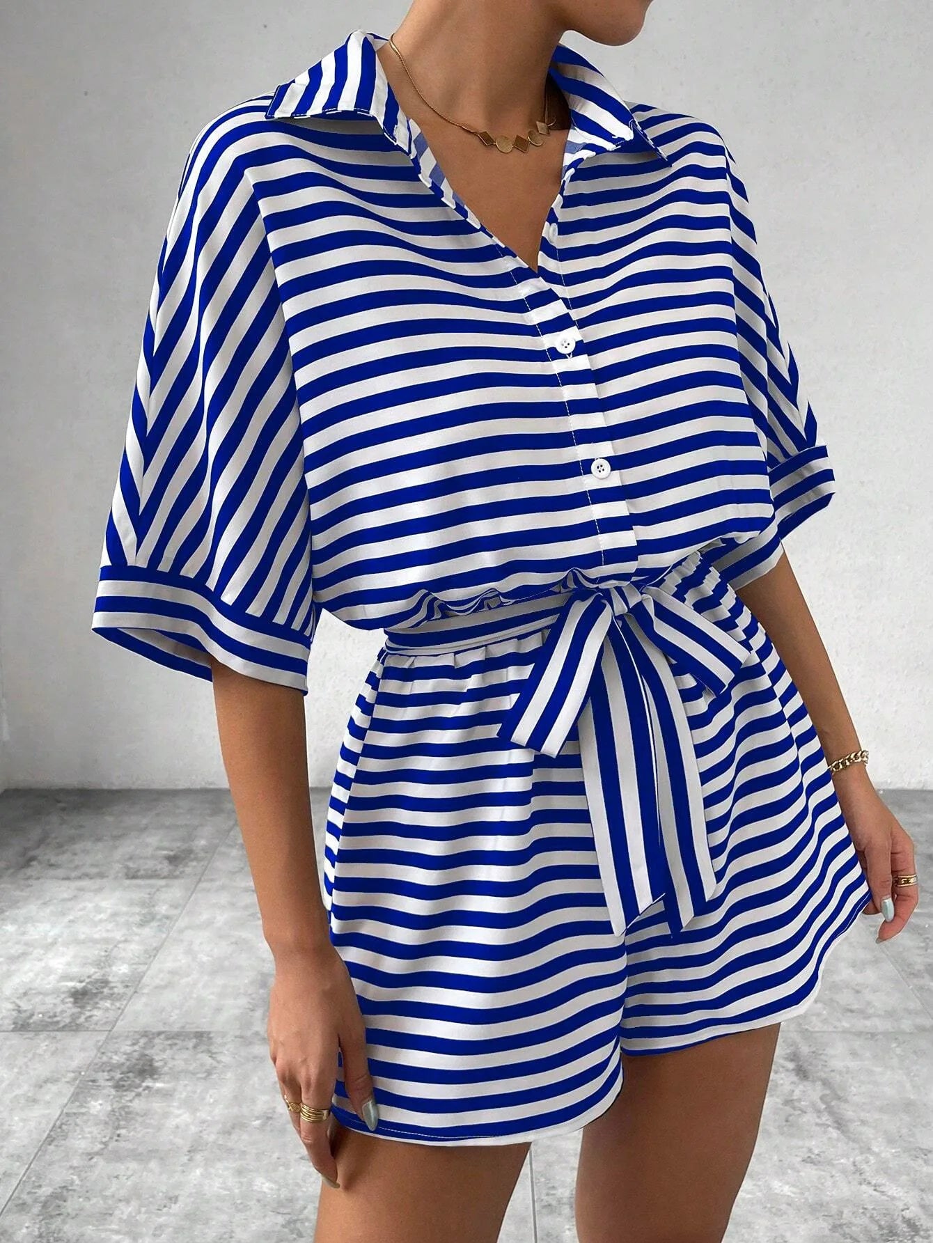 Shirt Top+ Shorts 2-piece Sets Woman