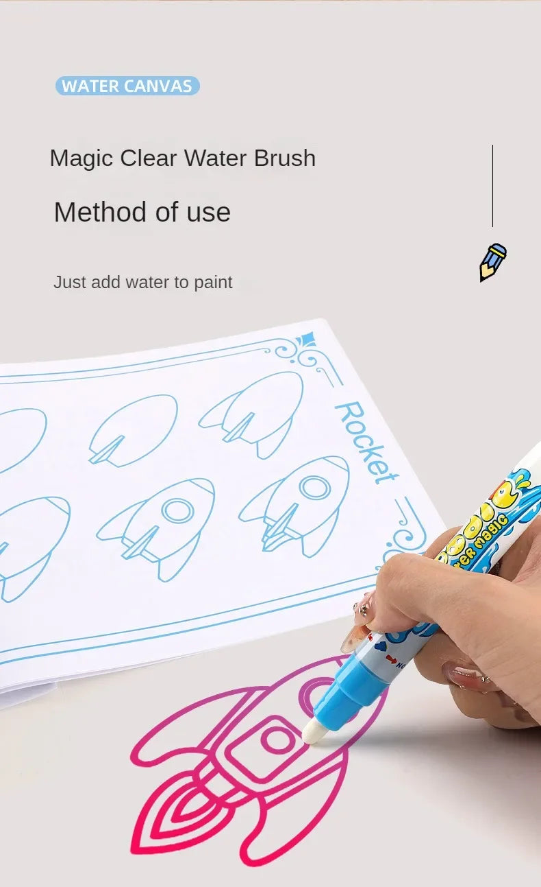 100x80CM Magic Water Drawing Mat Coloring Doodle with Reusable Magic Pens Montessori Painting Board Educational Toys Kids Gifts