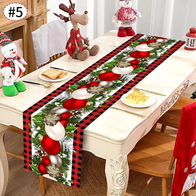 Christmas Table Runner Christmas Decorations Cute Cartoon Santa Claus Gingerbread Man Table Cover Xmas Table Accessories navidad