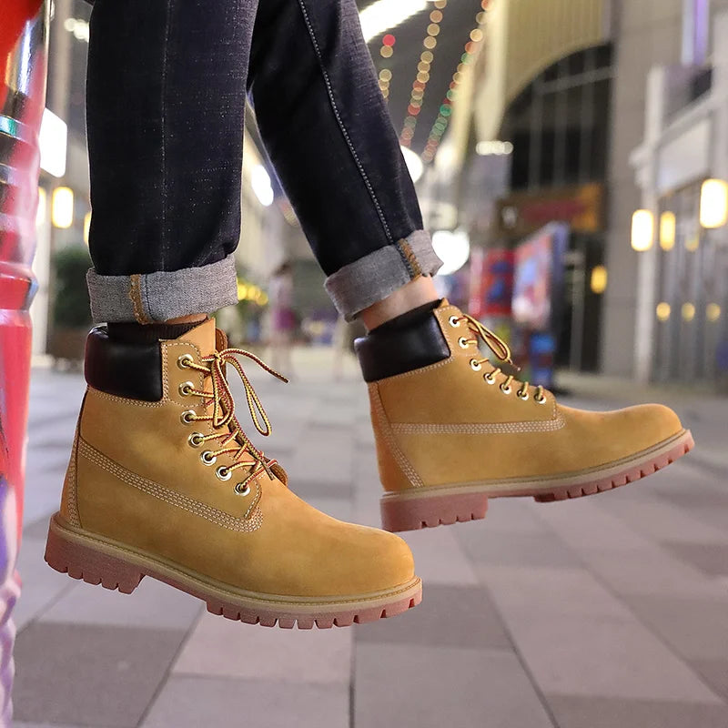 Genuine Leather Men's Winter Spring Ankle Treking Military