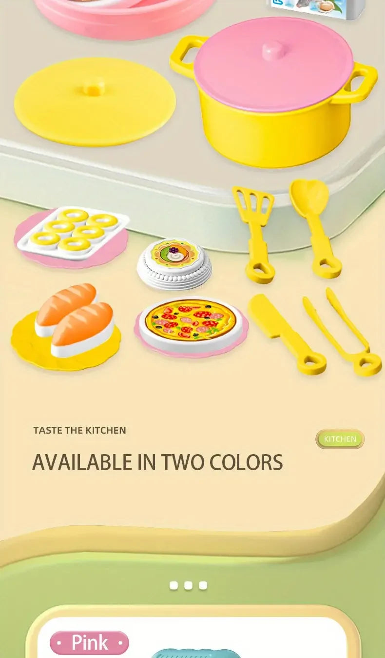 Mini Kitchen Counter Play Set DIY Simulated Cooking Food Tableware