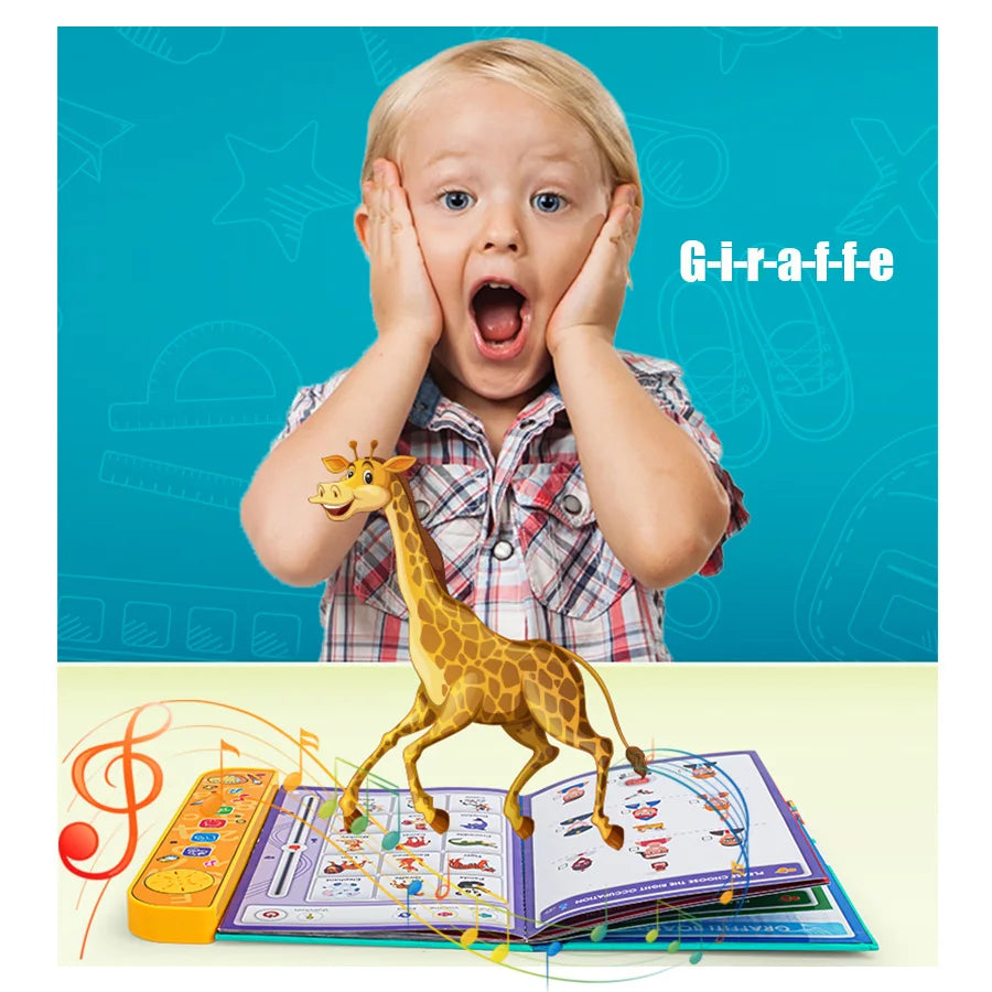 Kids' English Learning Intelligence Touch Book, Early Education Knowledge with Sound Function, Reusable Pen, Birthdays Gift