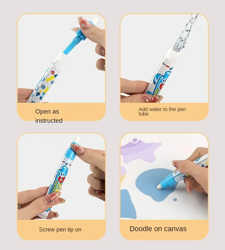 100x80CM Magic Water Drawing Mat Coloring Doodle with Reusable Magic Pens Montessori Painting Board Educational Toys Kids Gifts